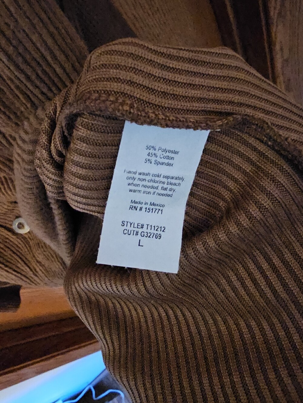 Gilli Brown Ribbed Button-Front Top - Picture 3 of 3